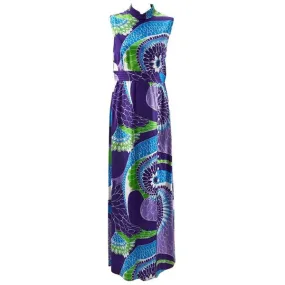 1970s Tori Richard Hawaiian Print Sleeveless Maxi Dress