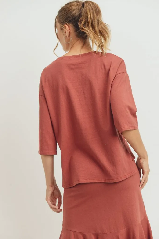 3/4 Sleeve Relaxed Top