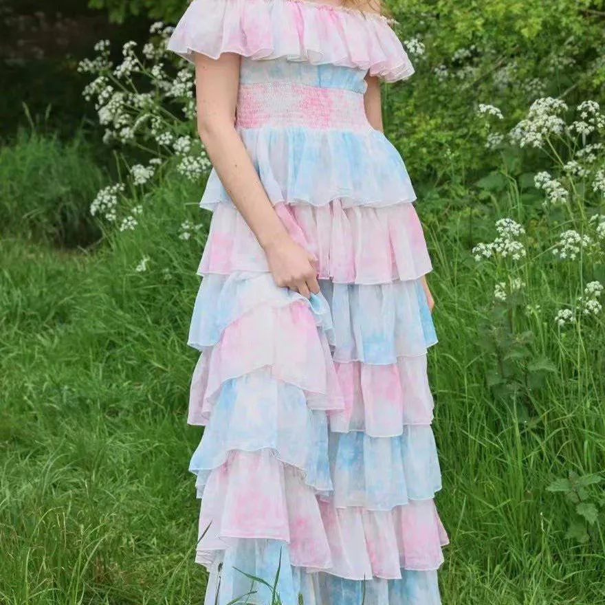 Abby Off The Shoulder Ruffle Tiered Maxi Dress