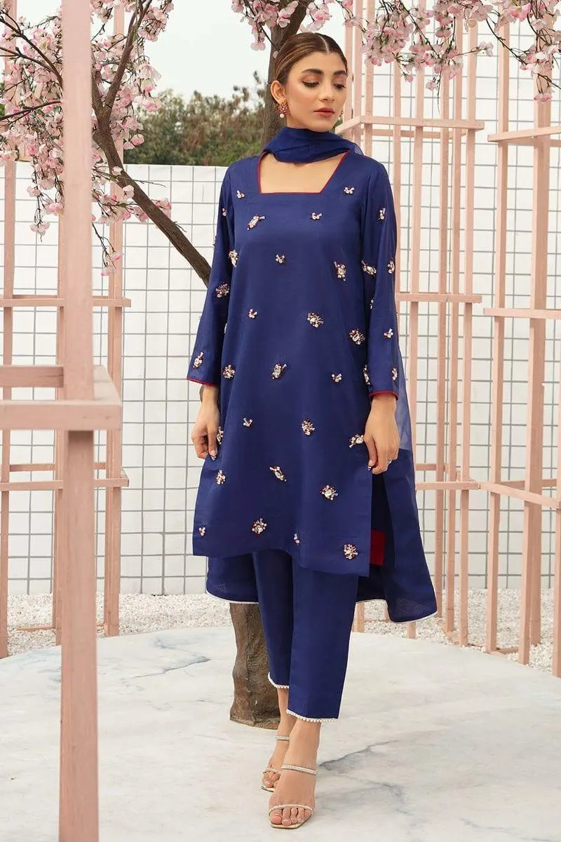 Allure by Ih - ETHEREAL - Katan Silk - Navy - 3 Piece