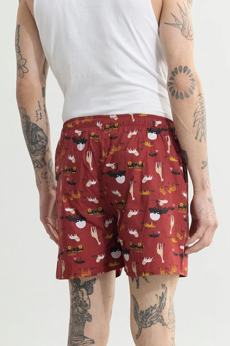 Animal Print Red Boxer