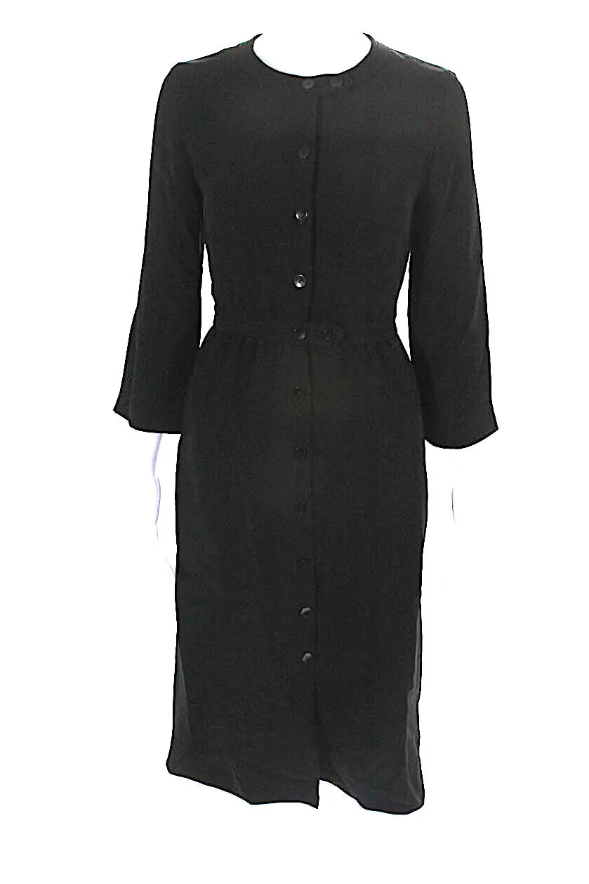 A.P.C. Black Lux Noir Button Down Robe Dress