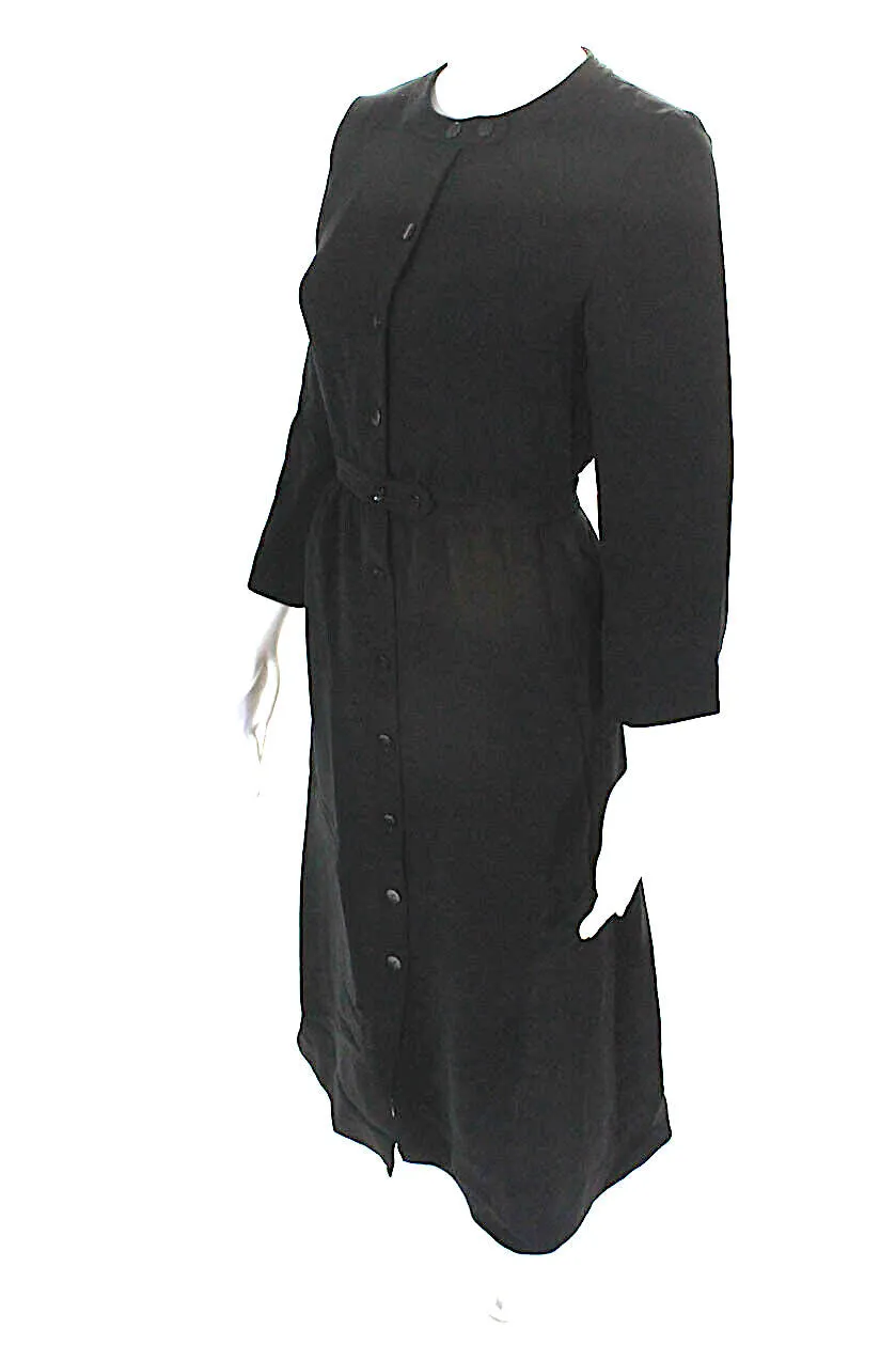 A.P.C. Black Lux Noir Button Down Robe Dress