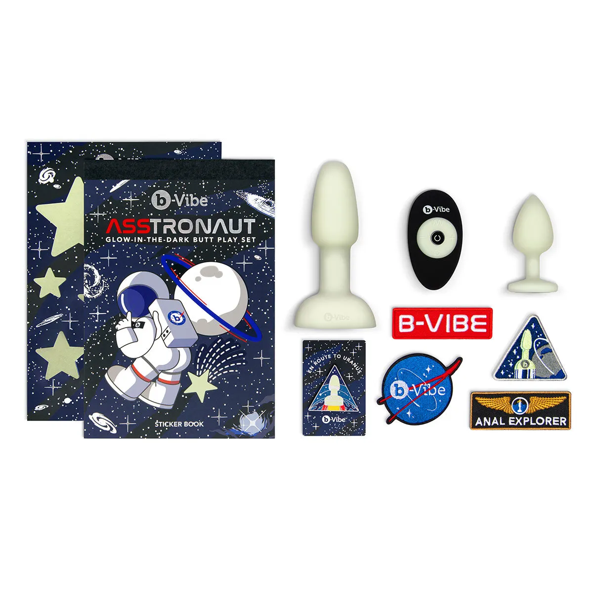 b-Vibe ASStronaut Glow-In-The-Dark Butt Play Set