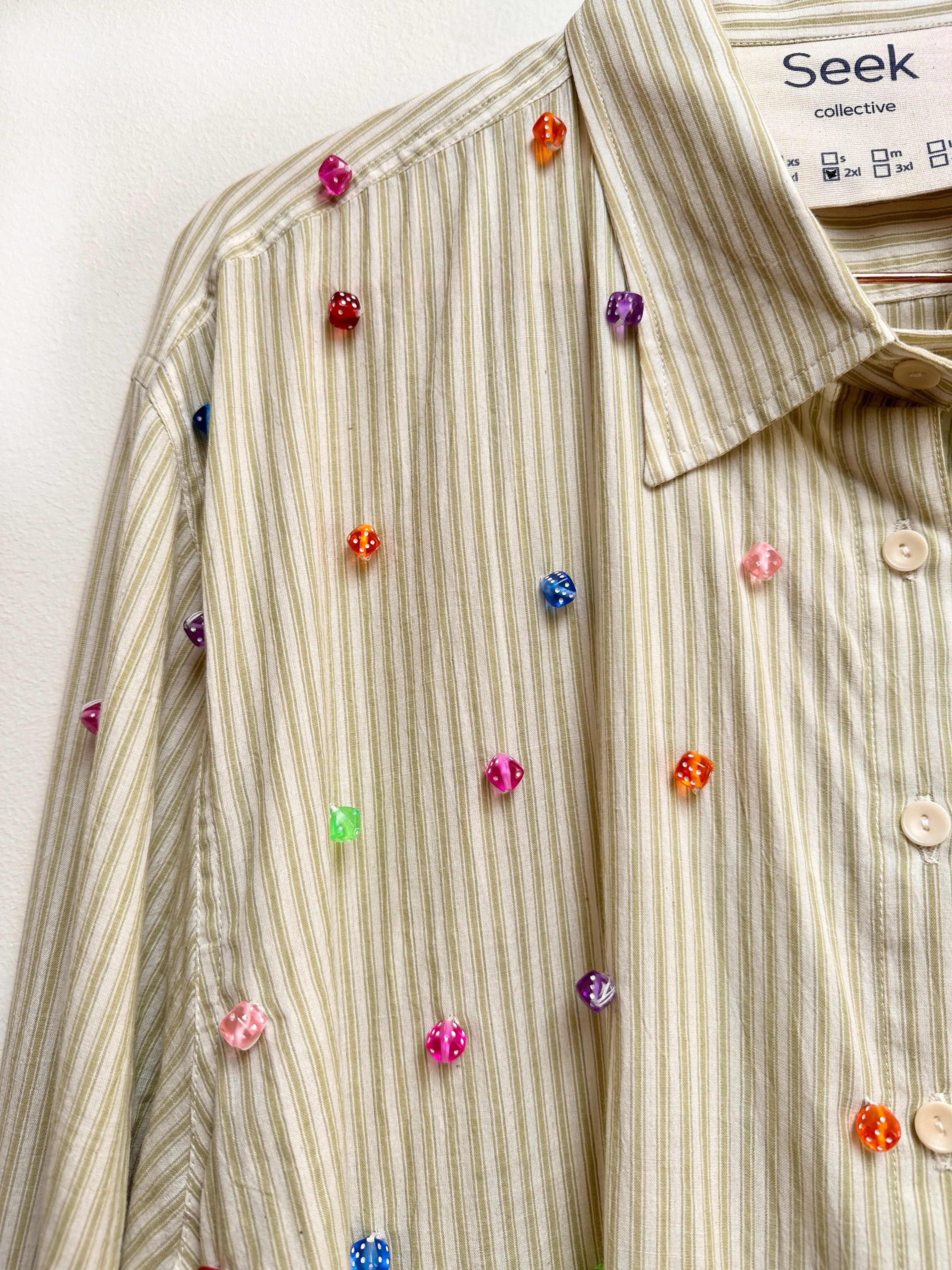 Beaded Page Shirt, Roll the Dice, size 2XL