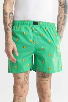 Beer Print Green Boxer