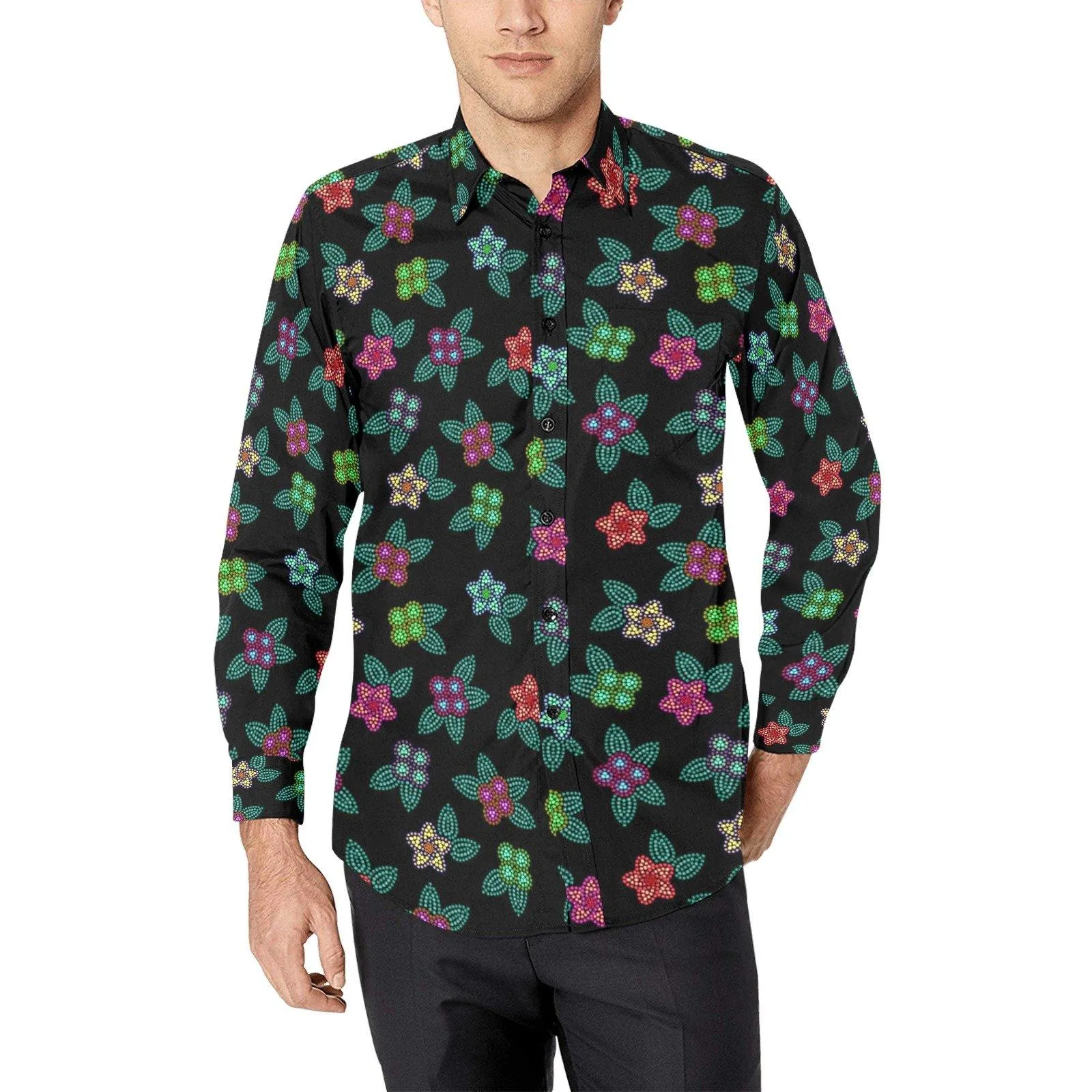 Berry Flowers Dress Shirt