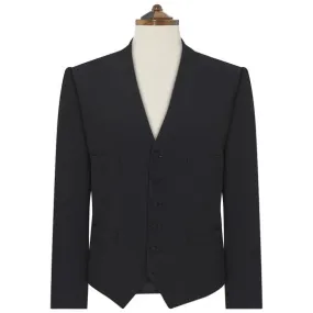 Black Panama Wool Sleeved Waistcoat