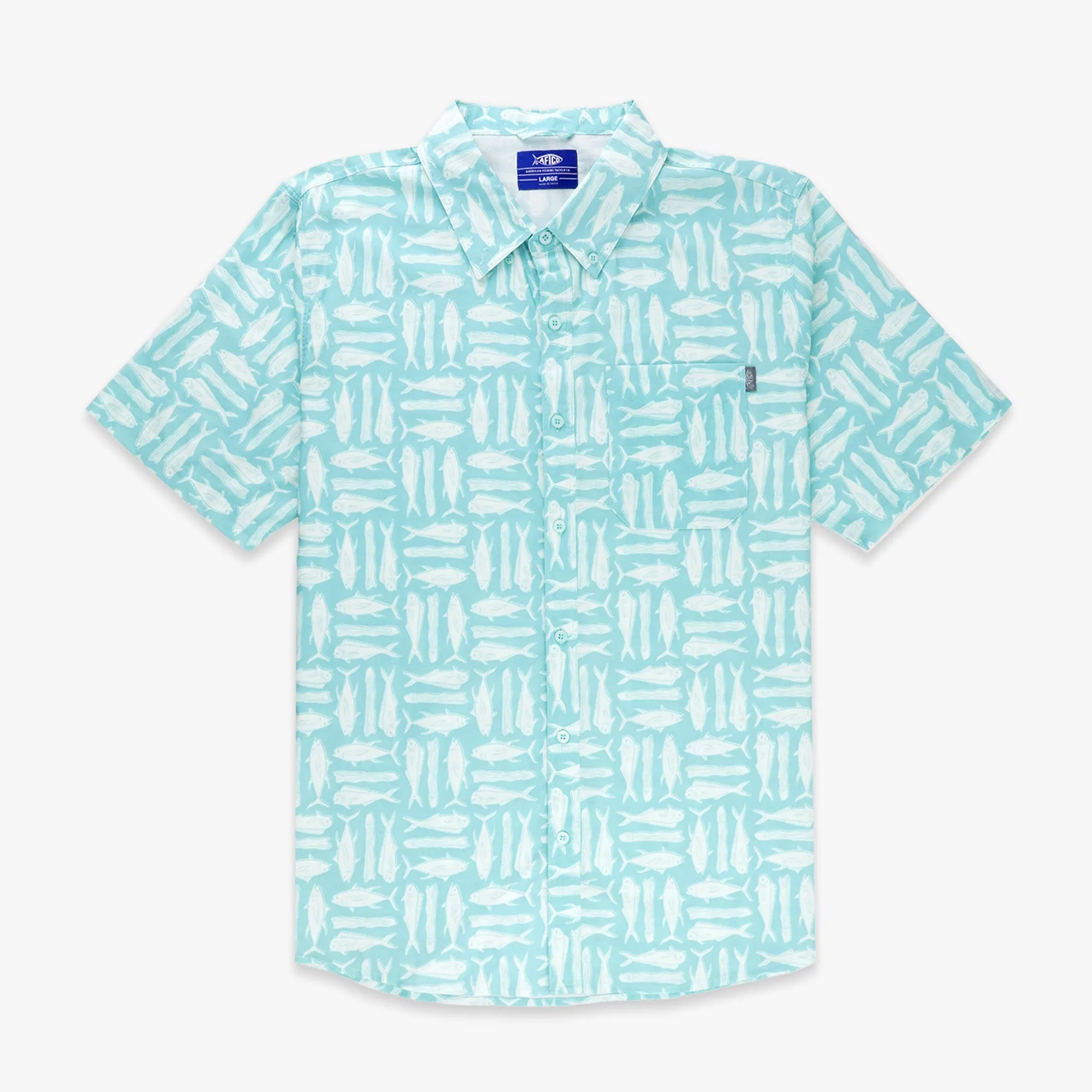 Boatbar SS Button Down Shirt | Pastel Turquoise