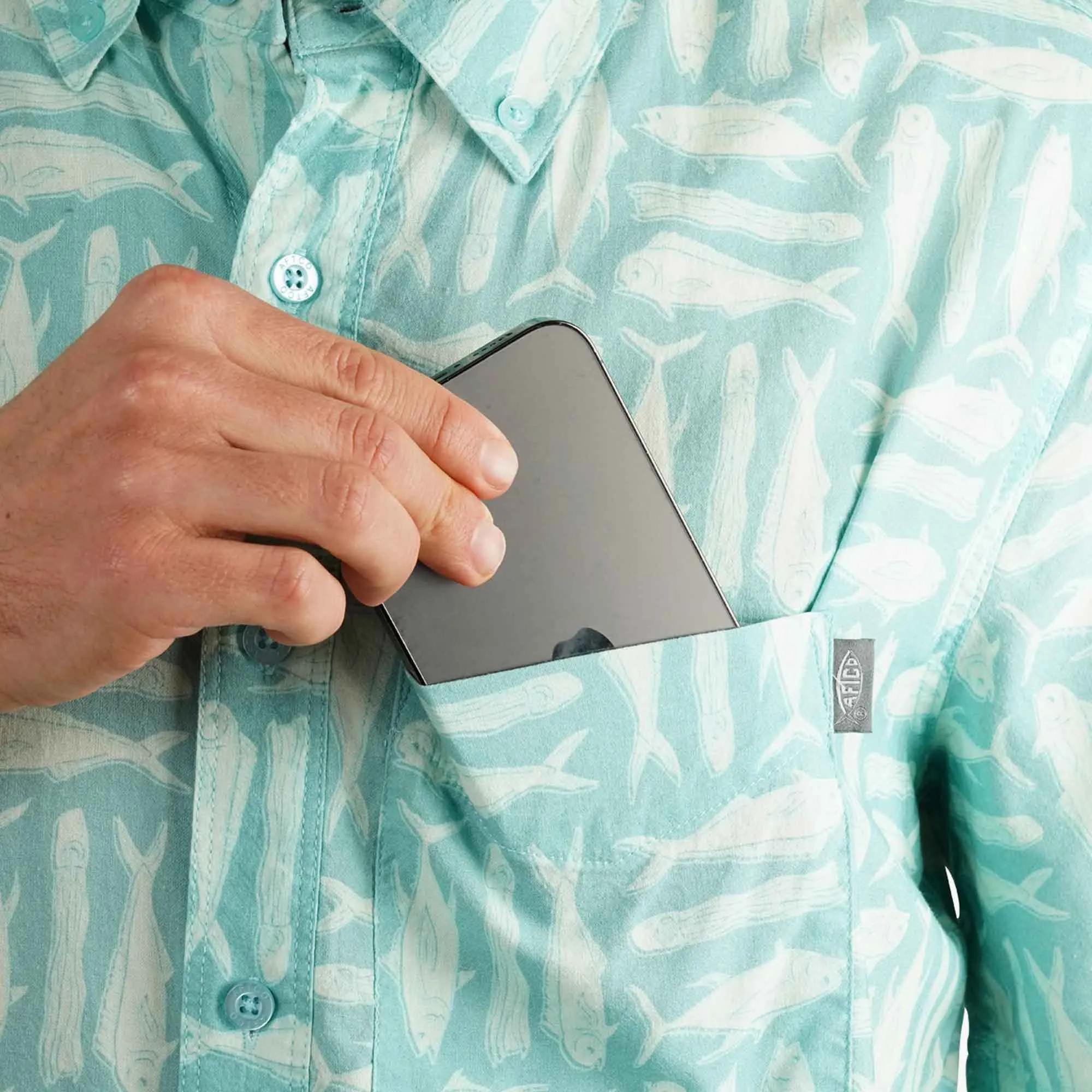 Boatbar SS Button Down Shirt | Pastel Turquoise