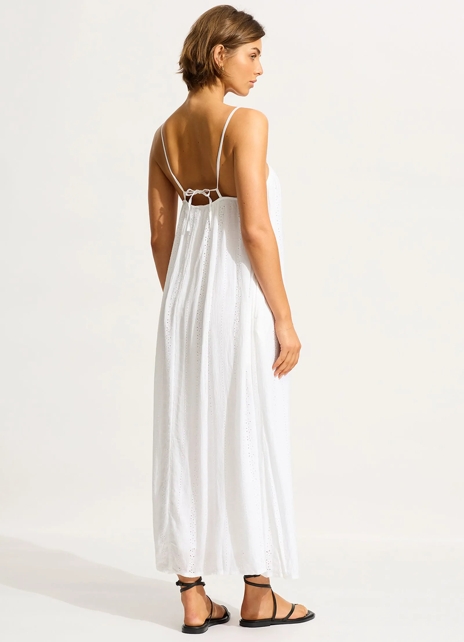 Broderie Maxi Dress - White