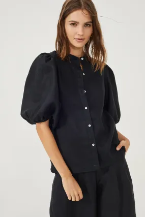 Bubble Linen Shirt - Black