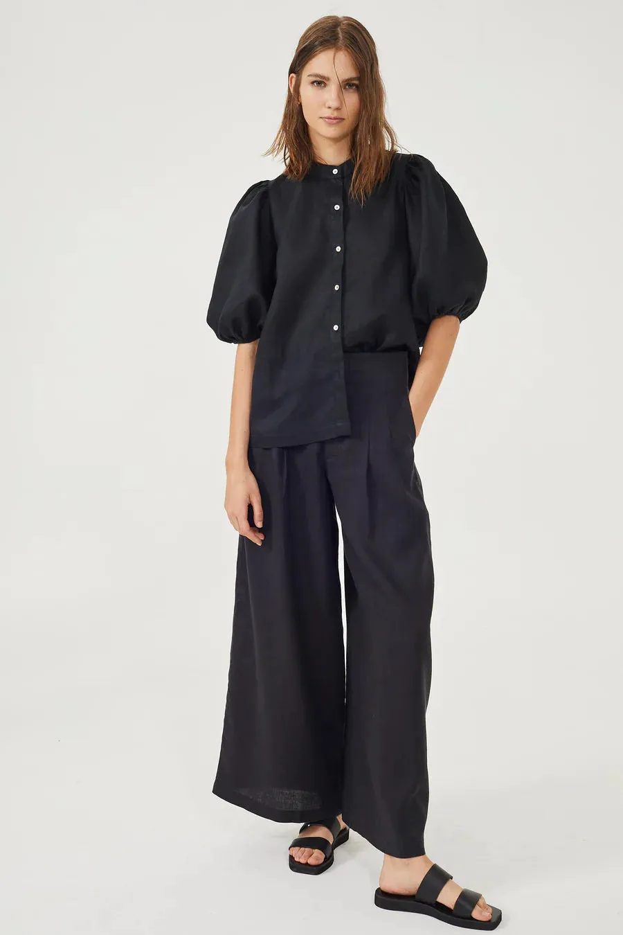 Bubble Linen Shirt - Black