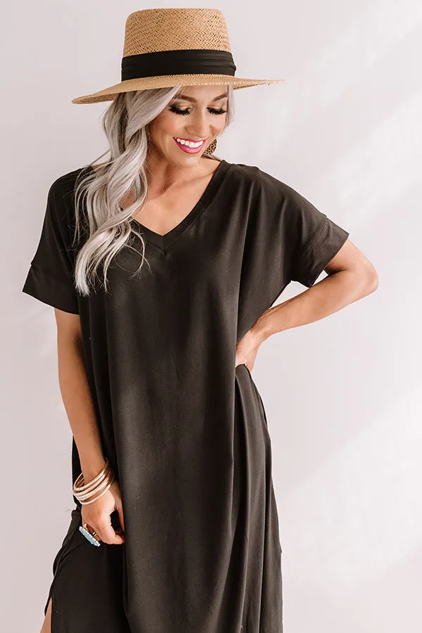 Buena Vista Vacay T-Shirt Maxi In Black