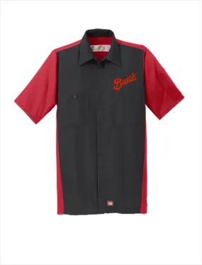 Buick Script Red Kap Short Sleeve Two-Tone Mechanic Shirt