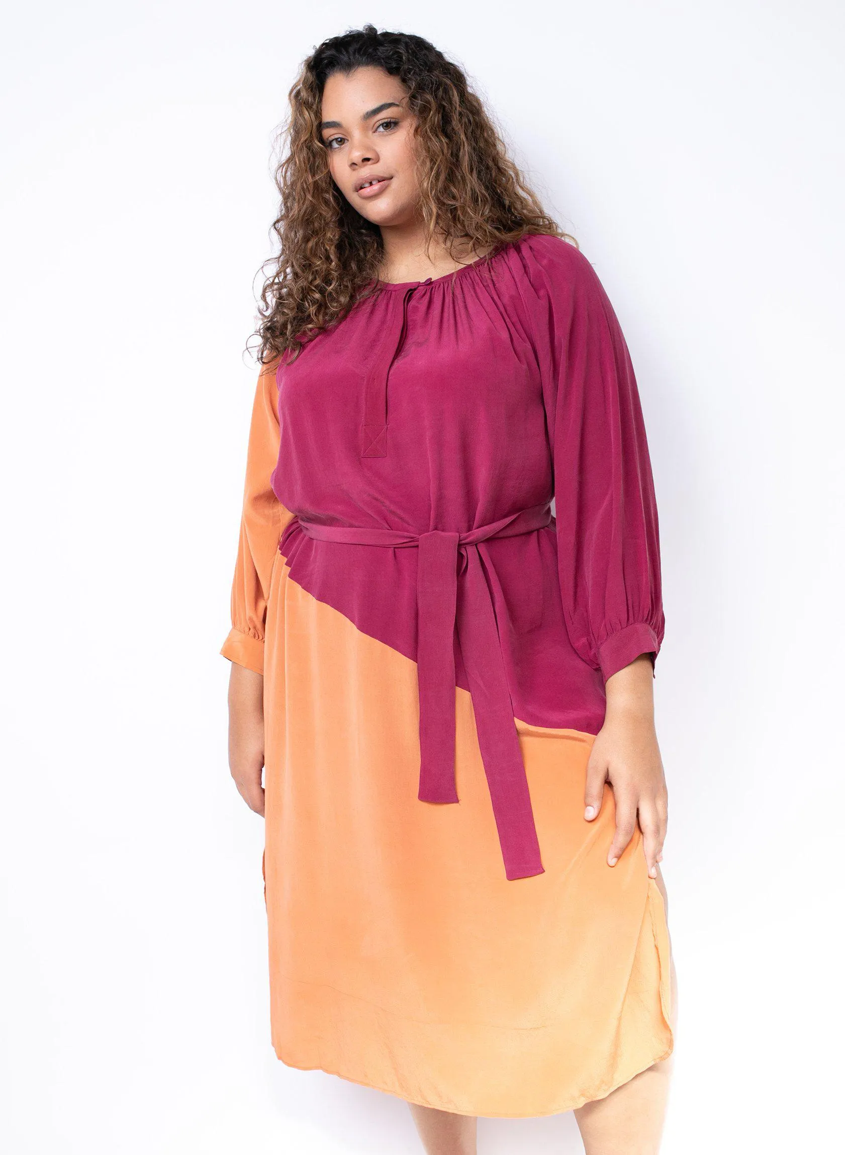 Caz Dress, fuchsia   persimmon