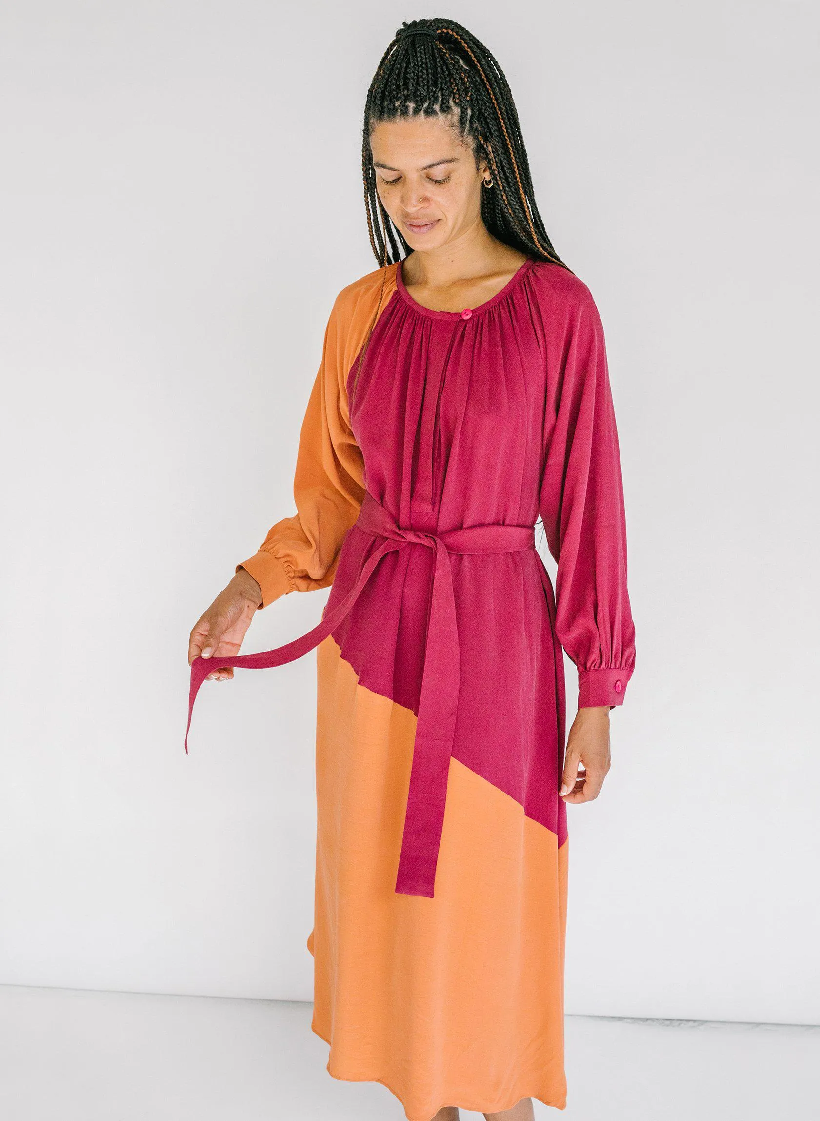 Caz Dress, fuchsia   persimmon