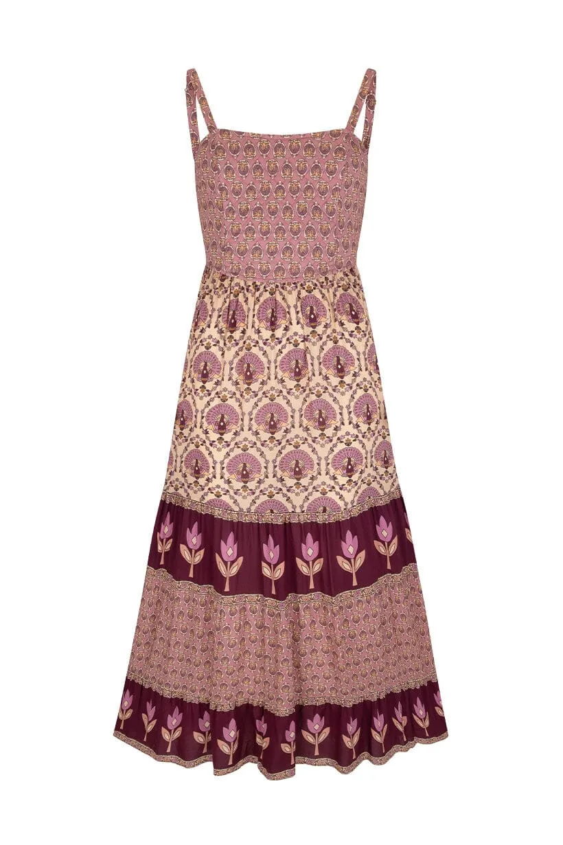 Château Quilted Strappy Maxi Dress | Grape