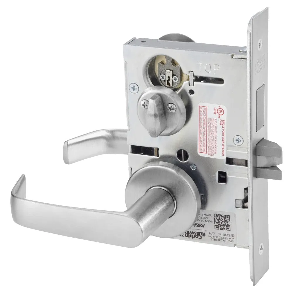 Corbin Russwin ML2030-NSA Privacy Bedroom or Bathroom Mortise Lock, Newport Lever, A Rose