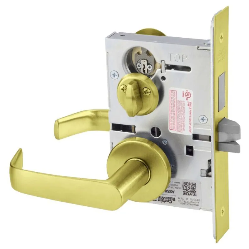 Corbin Russwin ML2030-NSA Privacy Bedroom or Bathroom Mortise Lock, Newport Lever, A Rose