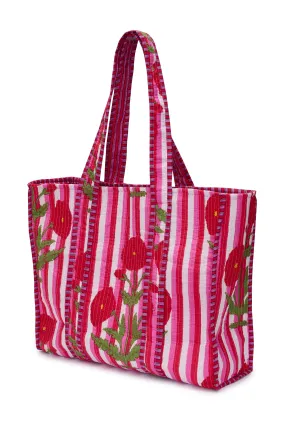 Cotton Tote Bag In Red Marigold