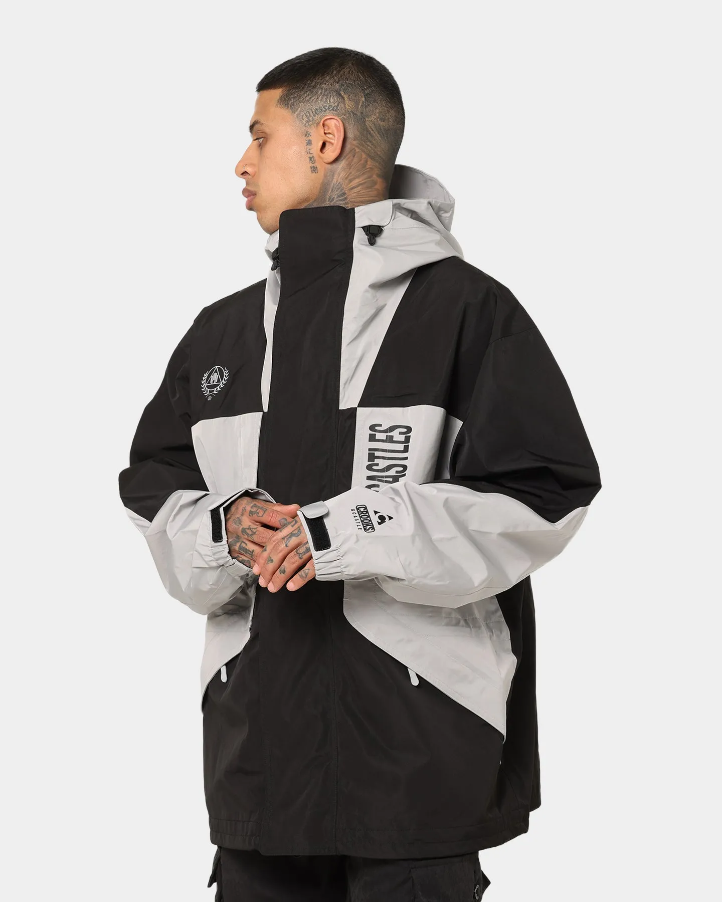 Crooks & Castles Men's Black Diamond Insulated Jacket Grey/Black