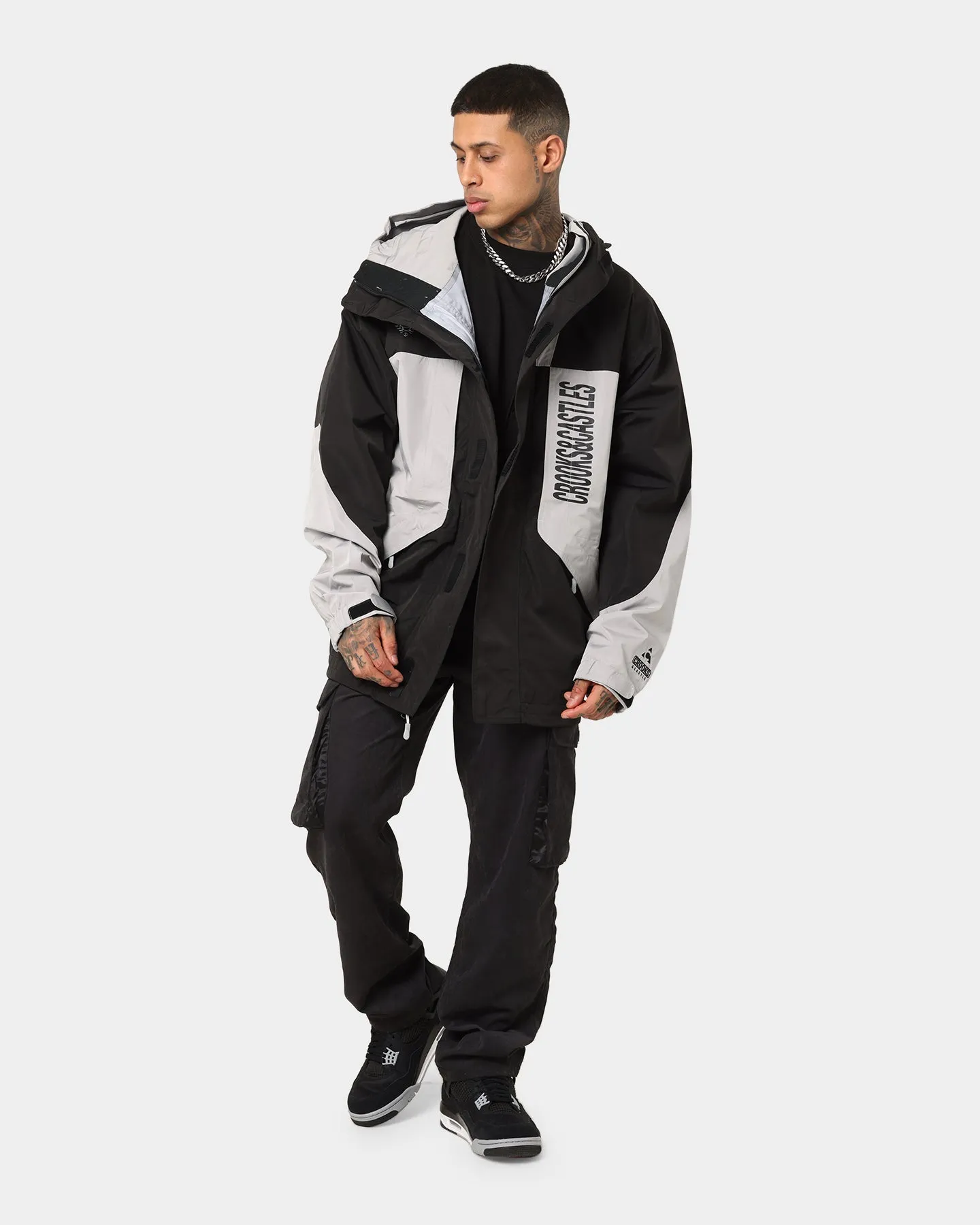 Crooks & Castles Men's Black Diamond Insulated Jacket Grey/Black