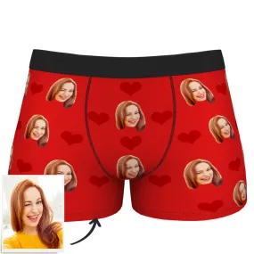 Custom Heart Face Boxer Briefs Men's Underwear with 3D Online Preview