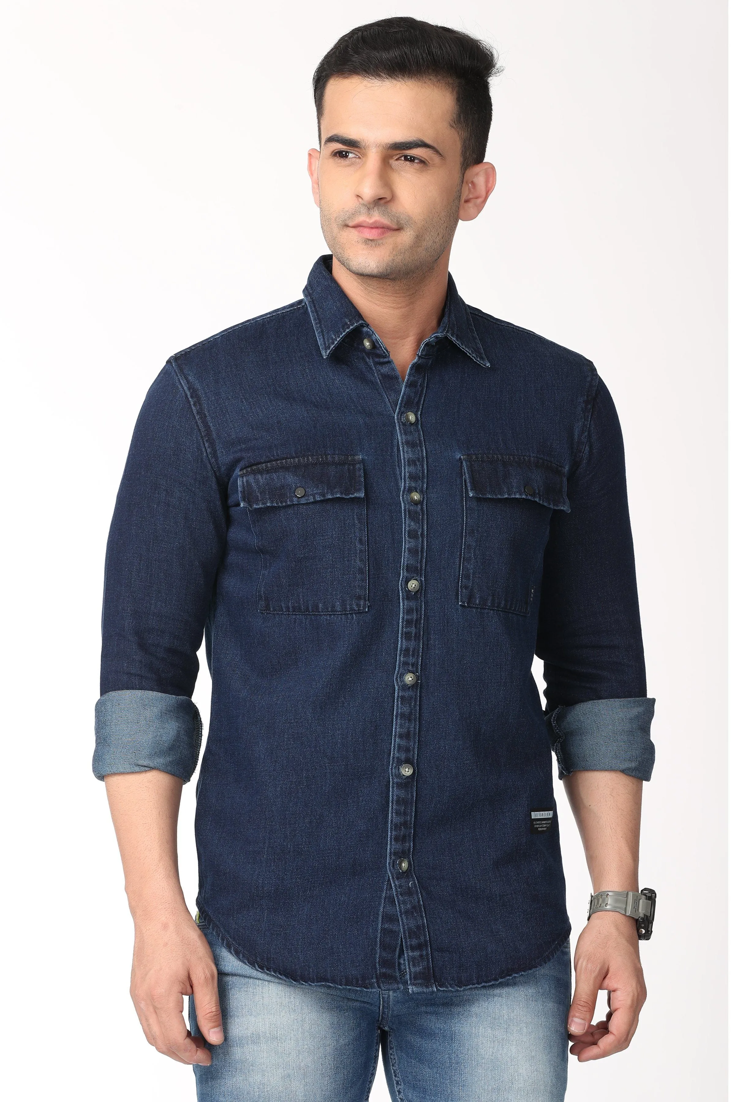 Dark Blue Denim Full Sleeve Shirt