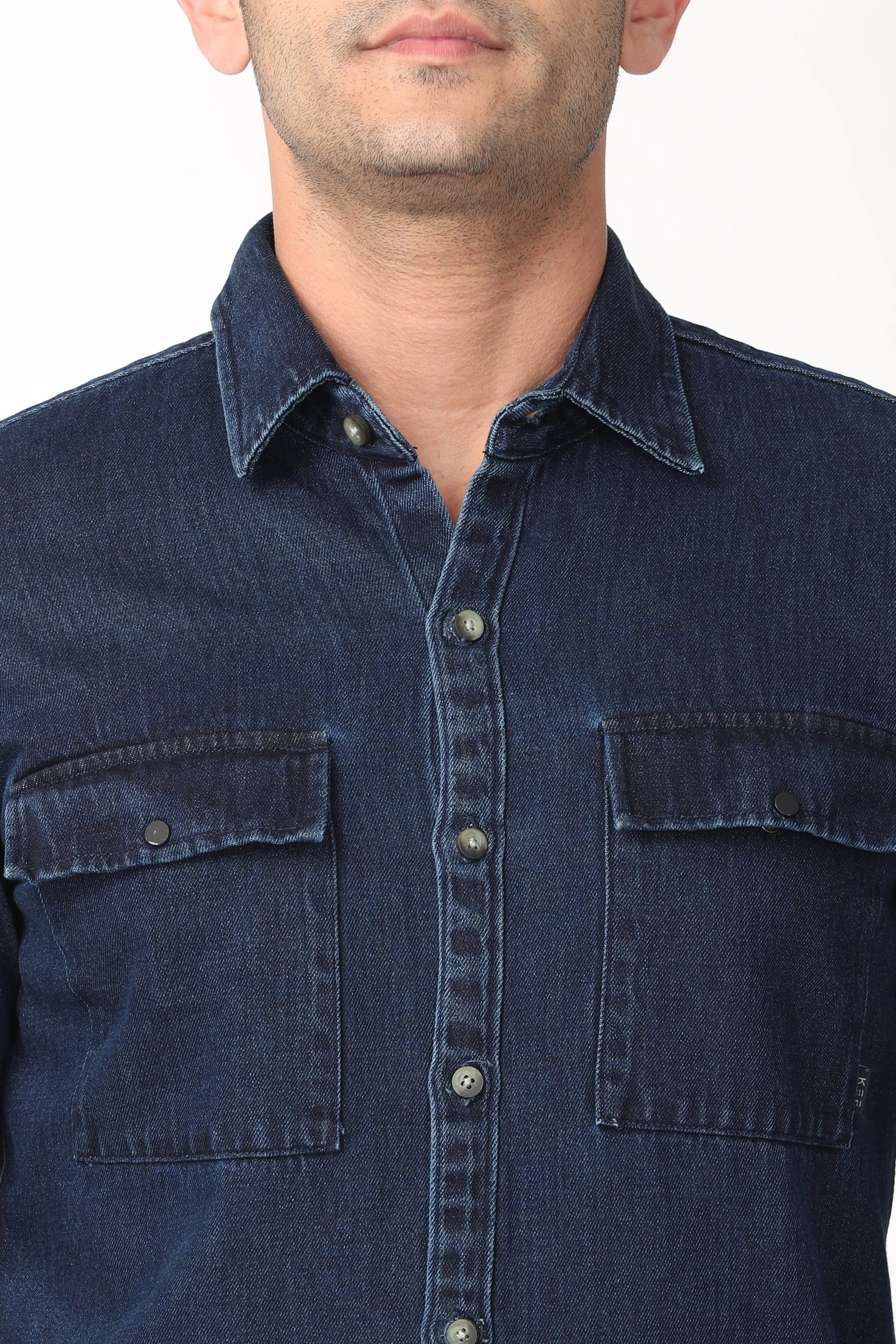 Dark Blue Denim Full Sleeve Shirt