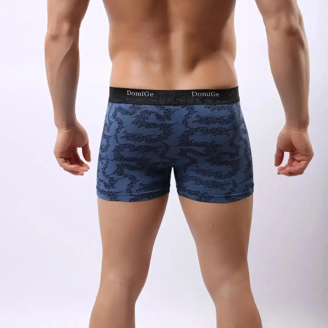 DomiGe Bamboo Fiber Mid-Rise Trunks with Moisture-Wicking Male Underwear