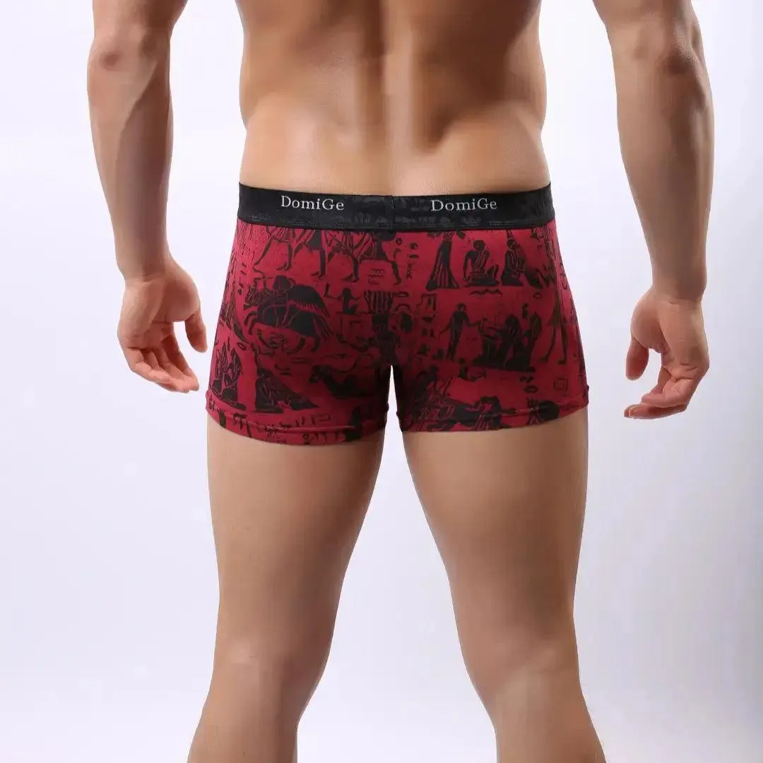 DomiGe Bamboo Fiber Mid-Rise Trunks with Moisture-Wicking Male Underwear