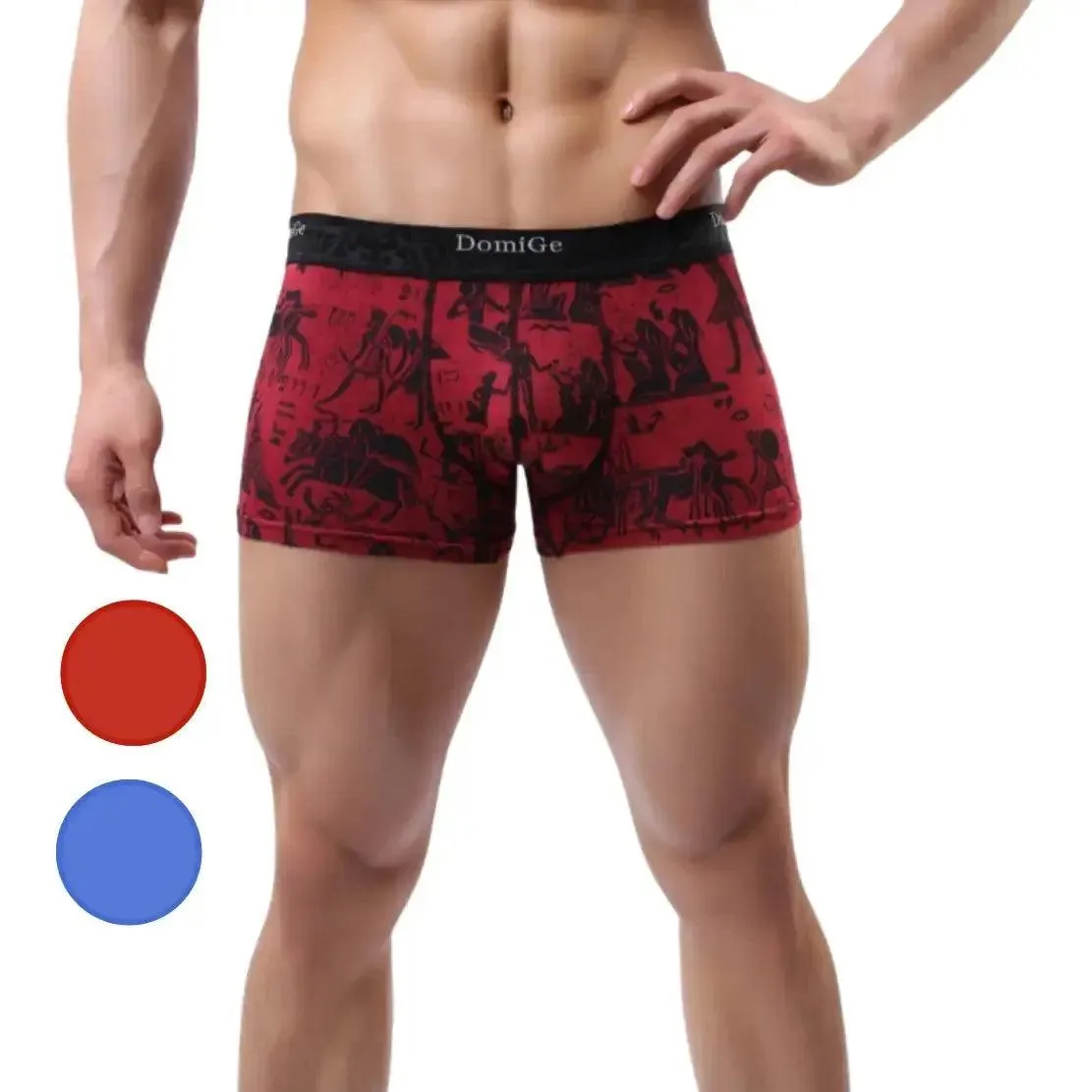 DomiGe Bamboo Fiber Mid-Rise Trunks with Moisture-Wicking Male Underwear