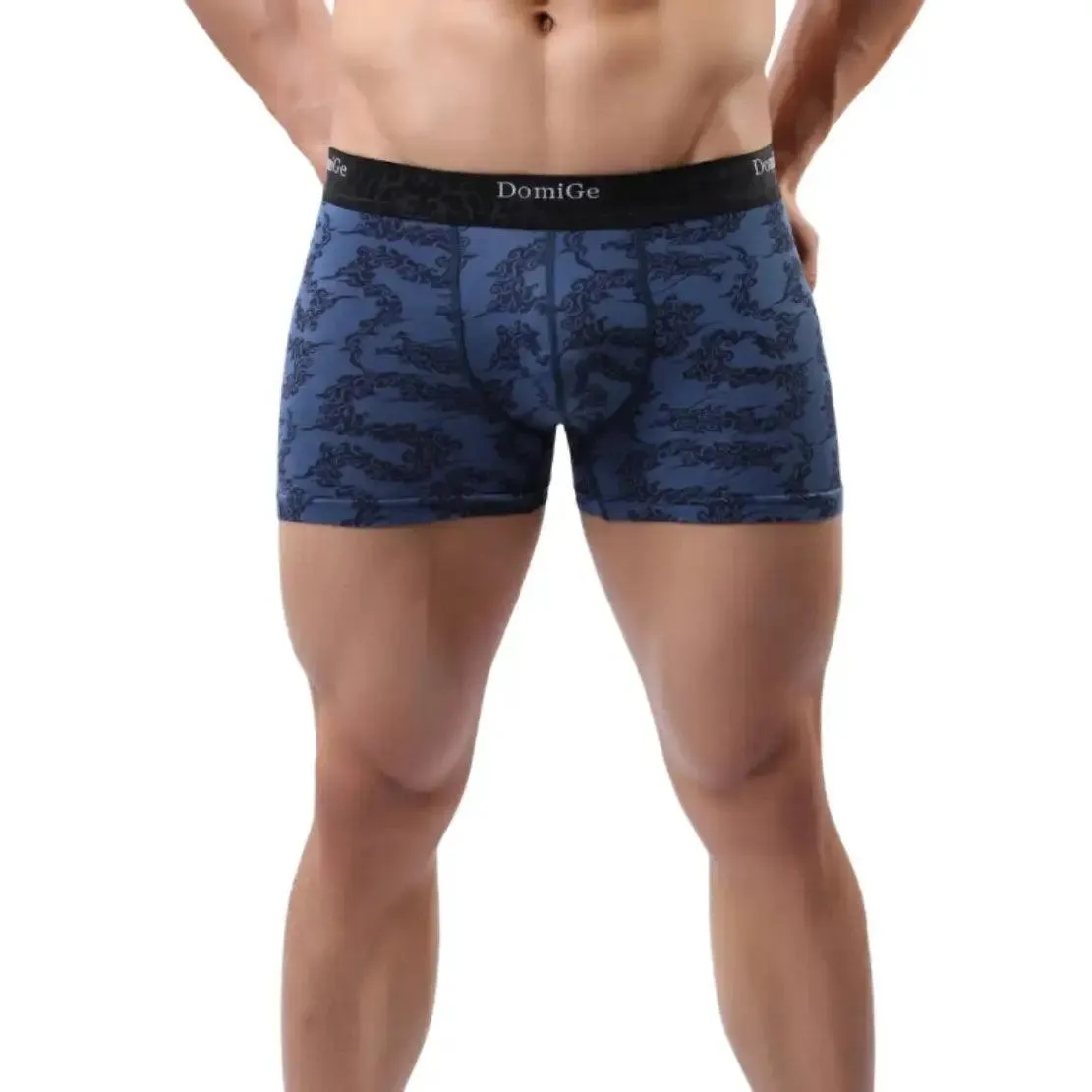 DomiGe Bamboo Fiber Mid-Rise Trunks with Moisture-Wicking Male Underwear