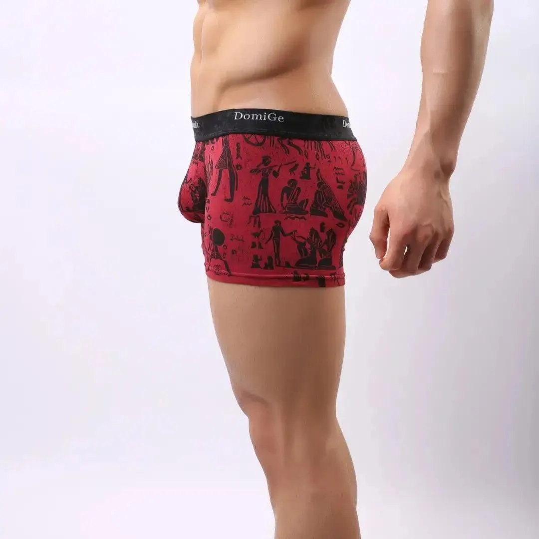 DomiGe Bamboo Fiber Mid-Rise Trunks with Moisture-Wicking Male Underwear