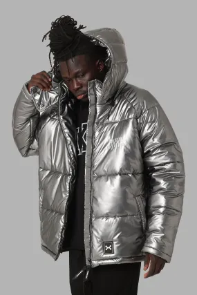 DXXMLife L-6 A Chrxme Puffer Jacket Silver