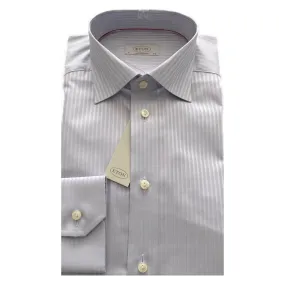 ETON Silver Self Stripe Contemporary Fit Shirt