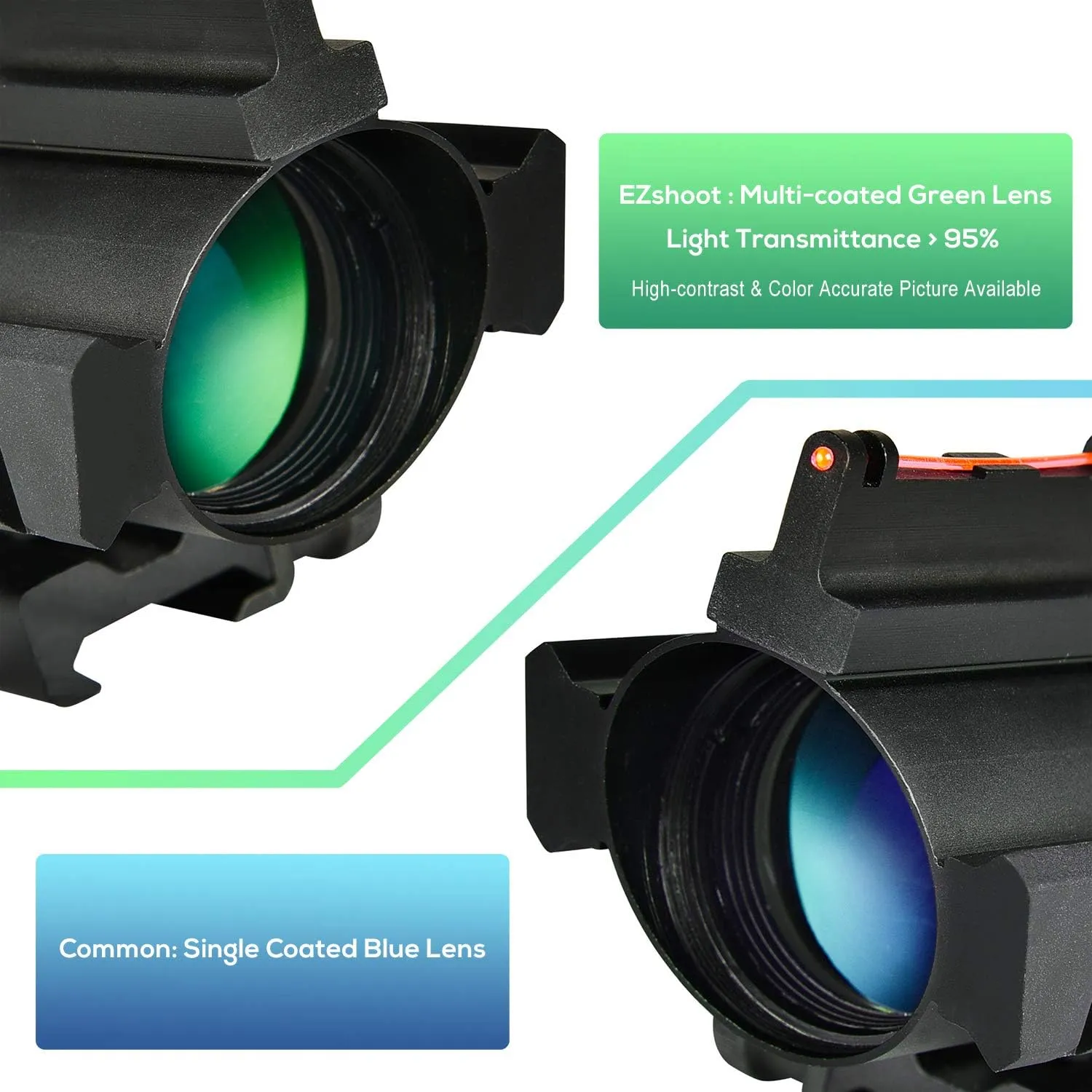 EZshoot 4x32 Triple Illuminated Scope with Fiber Optic Sight