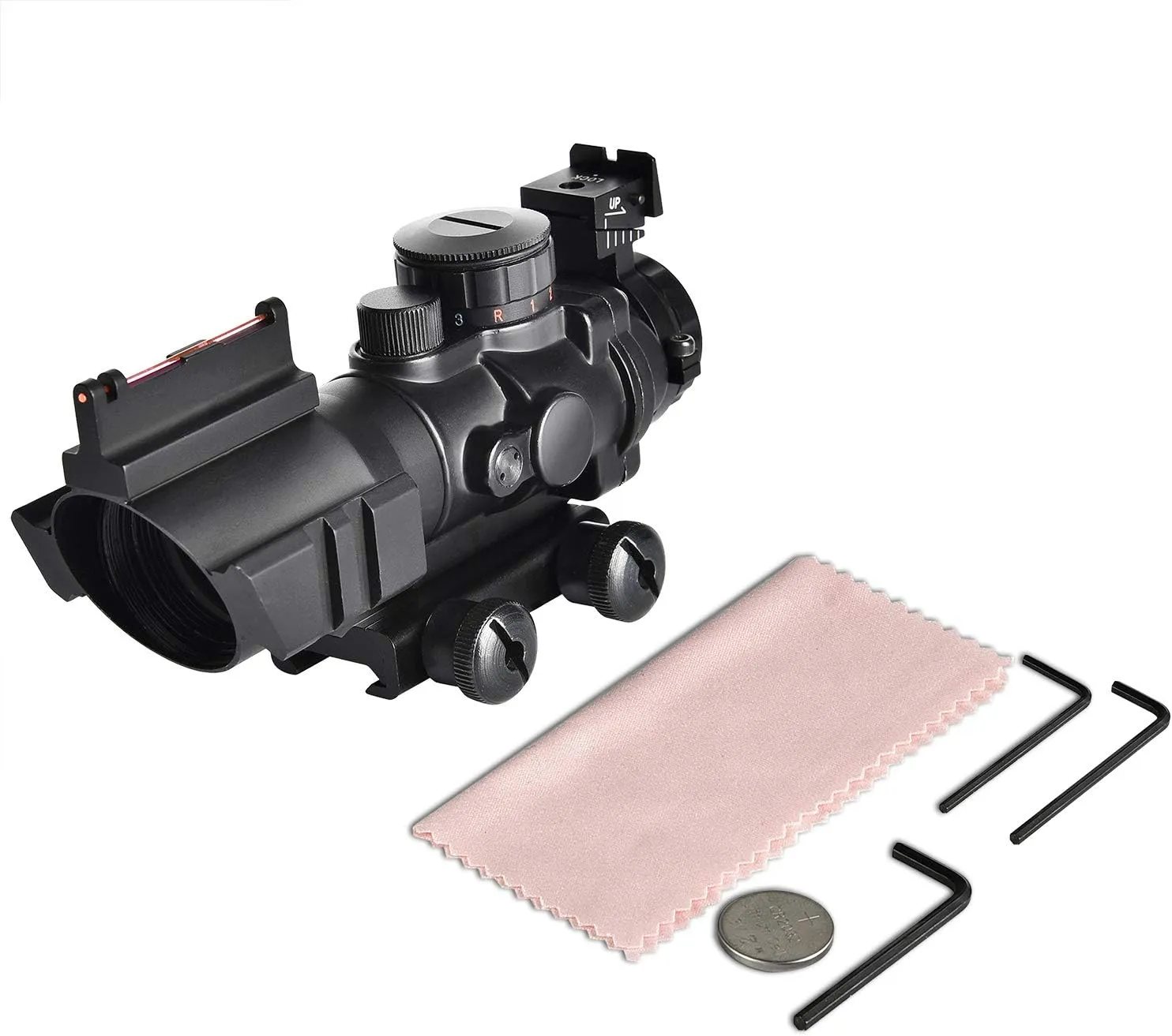 EZshoot 4x32 Triple Illuminated Scope with Fiber Optic Sight