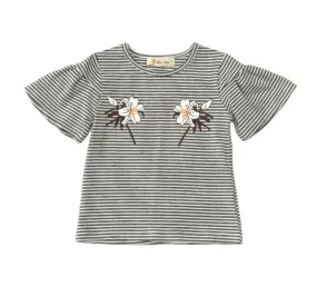 Floral Pinstripe Tee