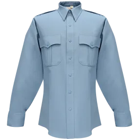 Flying Cross Deluxe Tropical Long Sleeve Shirt w/ Pleated Pockets - Medium Blue