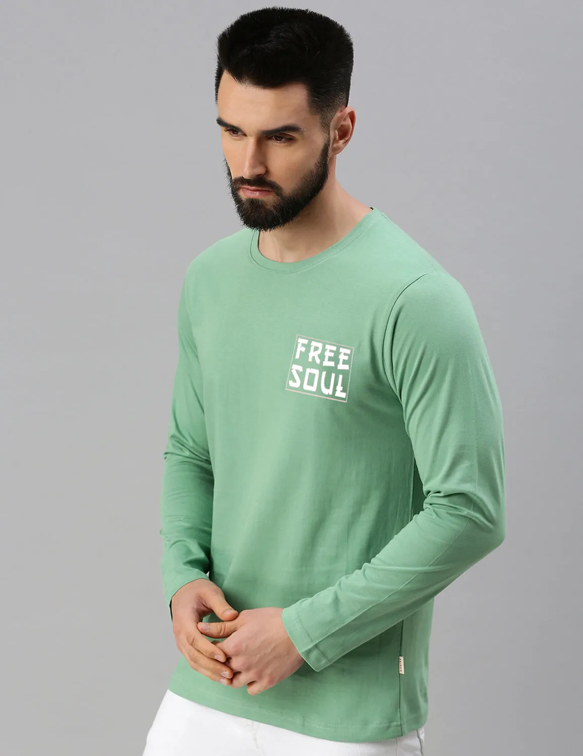 Free Soul Dragon Full Sleeve Green T-Shirt