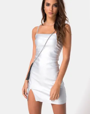 Gilea Bodycon Dress in Silver Metallic