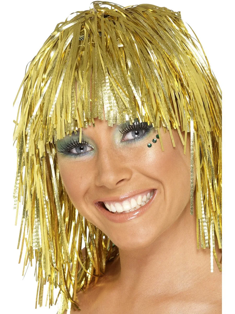 Gold Cyber Tinsel Wig