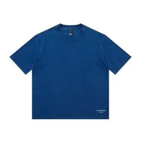 Heavy Plant-dyed Indigo Off-shoulder 320g T-shirt