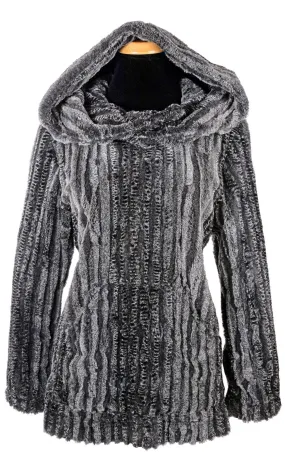 Hooded Lounger - Luxury Faux Fur in Rattle N Shake