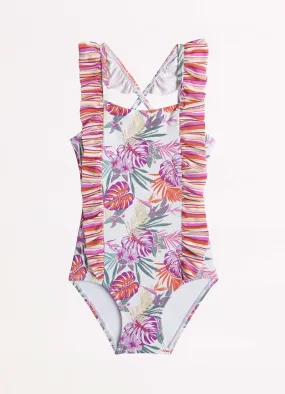 Island In The Sun Multi Ruffle One Piece - Tropical