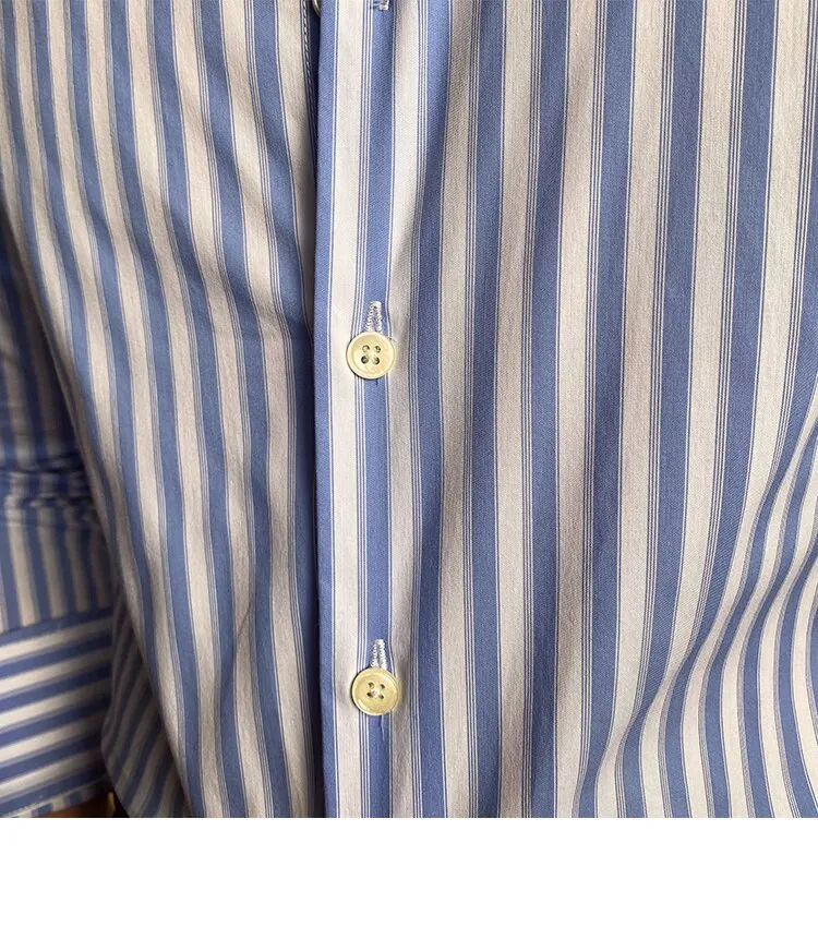 Italian Blue Striped Shirt