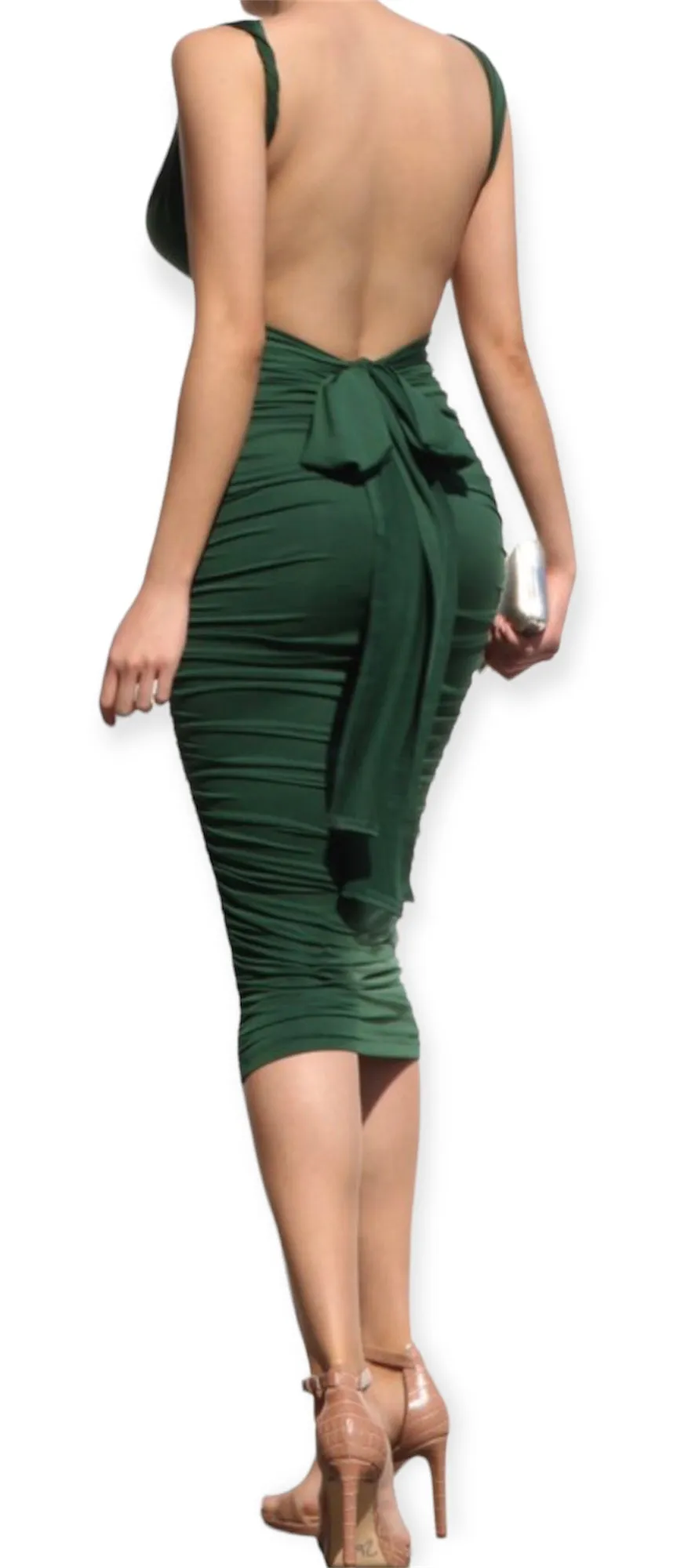 Kelly Hunter Green Bodycon Midi Dress