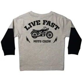 Kids Long Sleeve Thermal 2fer Shirt - Motorcycle Live Fast